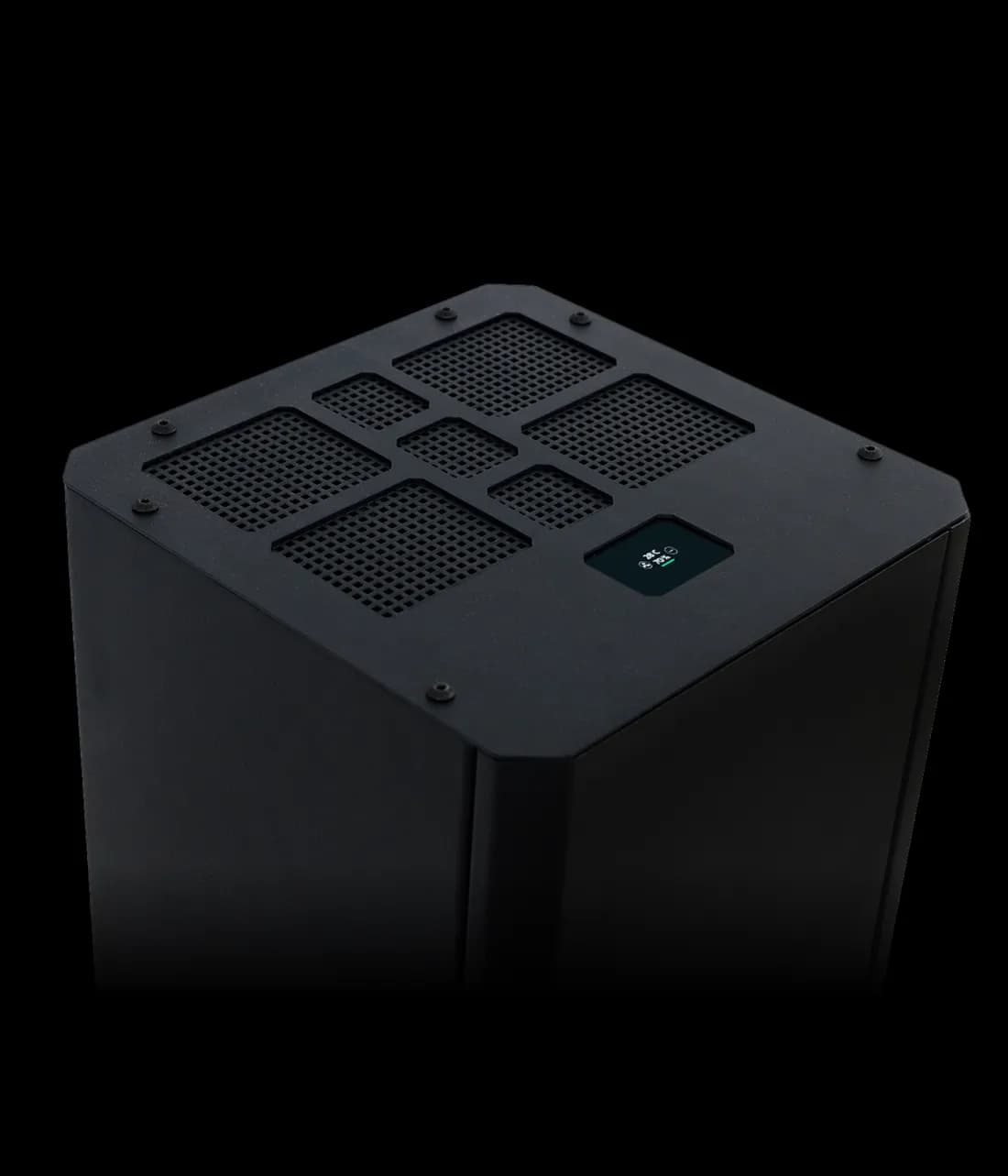 AtomPot Two сверху: решётки вентиляции и сенсорный дисплей